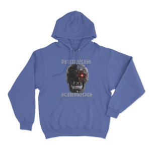 Peeling Flesh Slamaholics Skull Unisex Hoodie Blue